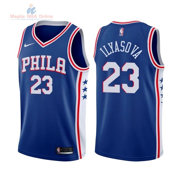 Acquista Maglia NBA Nike Philadelphia Sixers #23 Ersan Ilyasova Blu Icon