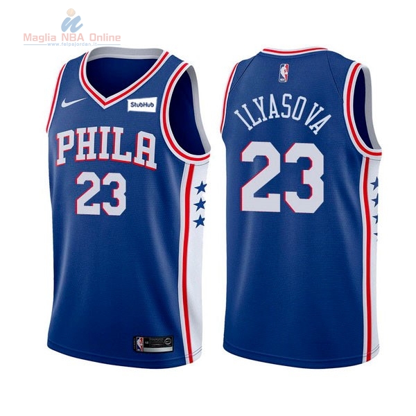 Acquista Maglia NBA Nike Philadelphia Sixers #23 Ersan Ilyasova Blu