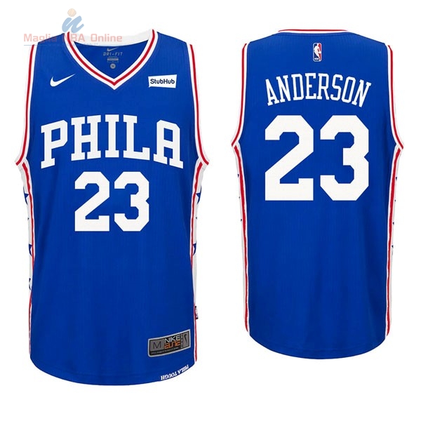 Acquista Maglia NBA Nike Philadelphia Sixers #23 Justin Anderson Blu