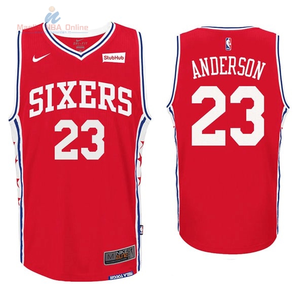 Acquista Maglia NBA Nike Philadelphia Sixers #23 Justin Anderson Rosso