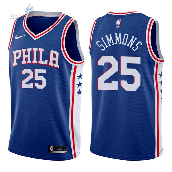 Acquista Maglia NBA Nike Philadelphia Sixers #25 Ben Simmons Blu Icon