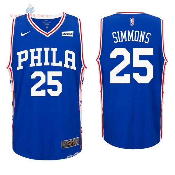 Acquista Maglia NBA Nike Philadelphia Sixers #25 Ben Simmons Blu
