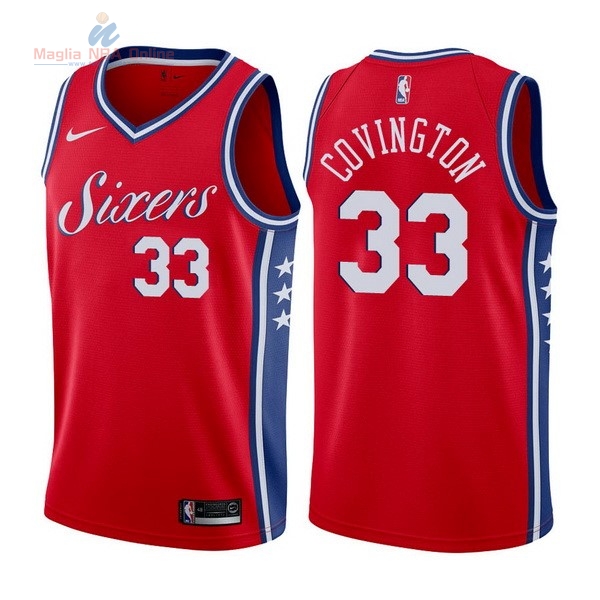 Acquista Maglia NBA Nike Philadelphia Sixers #33 Robert Covington Rosso Statement