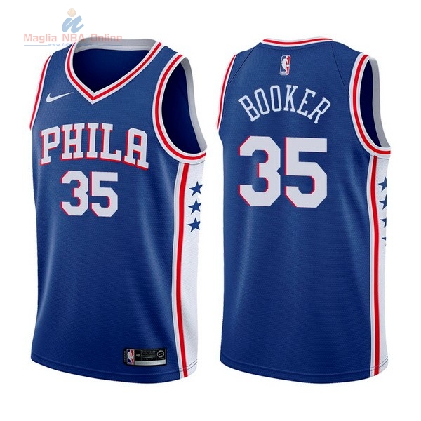 Acquista Maglia NBA Nike Philadelphia Sixers #35 Trevor Booker Blu Icon