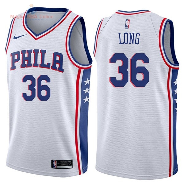 Acquista Maglia NBA Nike Philadelphia Sixers #36 Shawn Long Bianco Association