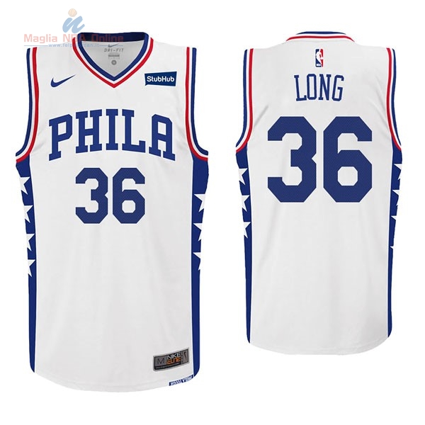 Acquista Maglia NBA Nike Philadelphia Sixers #36 Shawn Long Bianco