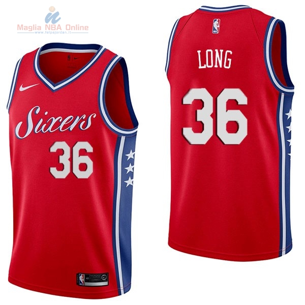 Acquista Maglia NBA Nike Philadelphia Sixers #36 Shawn Long Rosso Statement