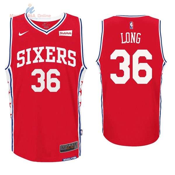 Acquista Maglia NBA Nike Philadelphia Sixers #36 Shawn Long Rosso