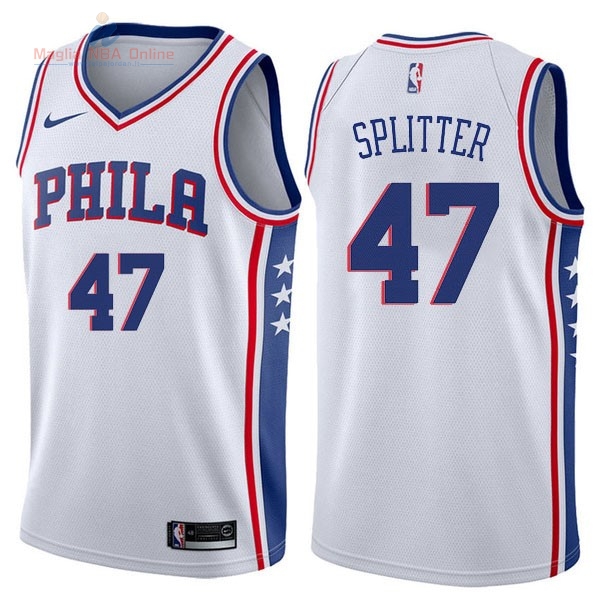 Acquista Maglia NBA Nike Philadelphia Sixers #47 Tiago Splitter Bianco Association
