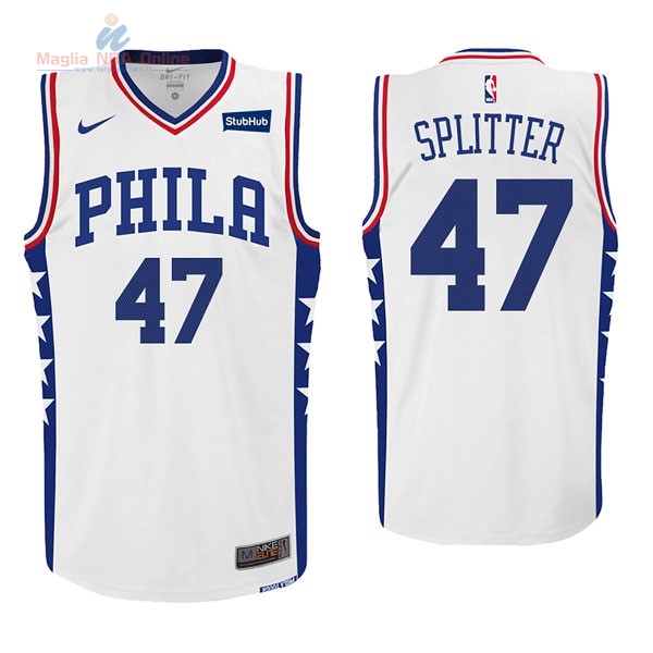 Acquista Maglia NBA Nike Philadelphia Sixers #47 Tiago Splitter Bianco