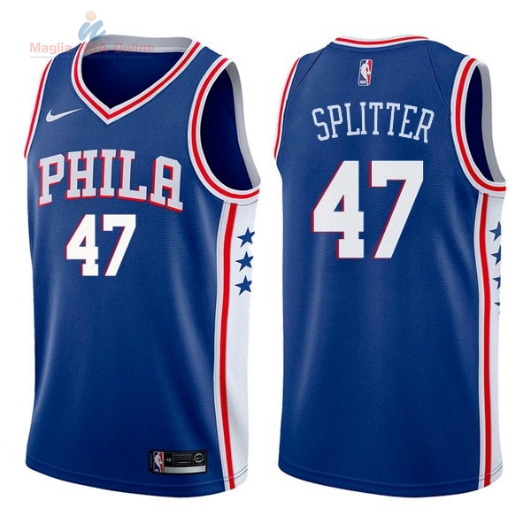 Acquista Maglia NBA Nike Philadelphia Sixers #47 Tiago Splitter Blu Icon