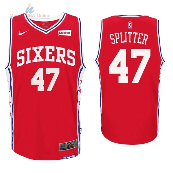 Acquista Maglia NBA Nike Philadelphia Sixers #47 Tiago Splitter Rosso