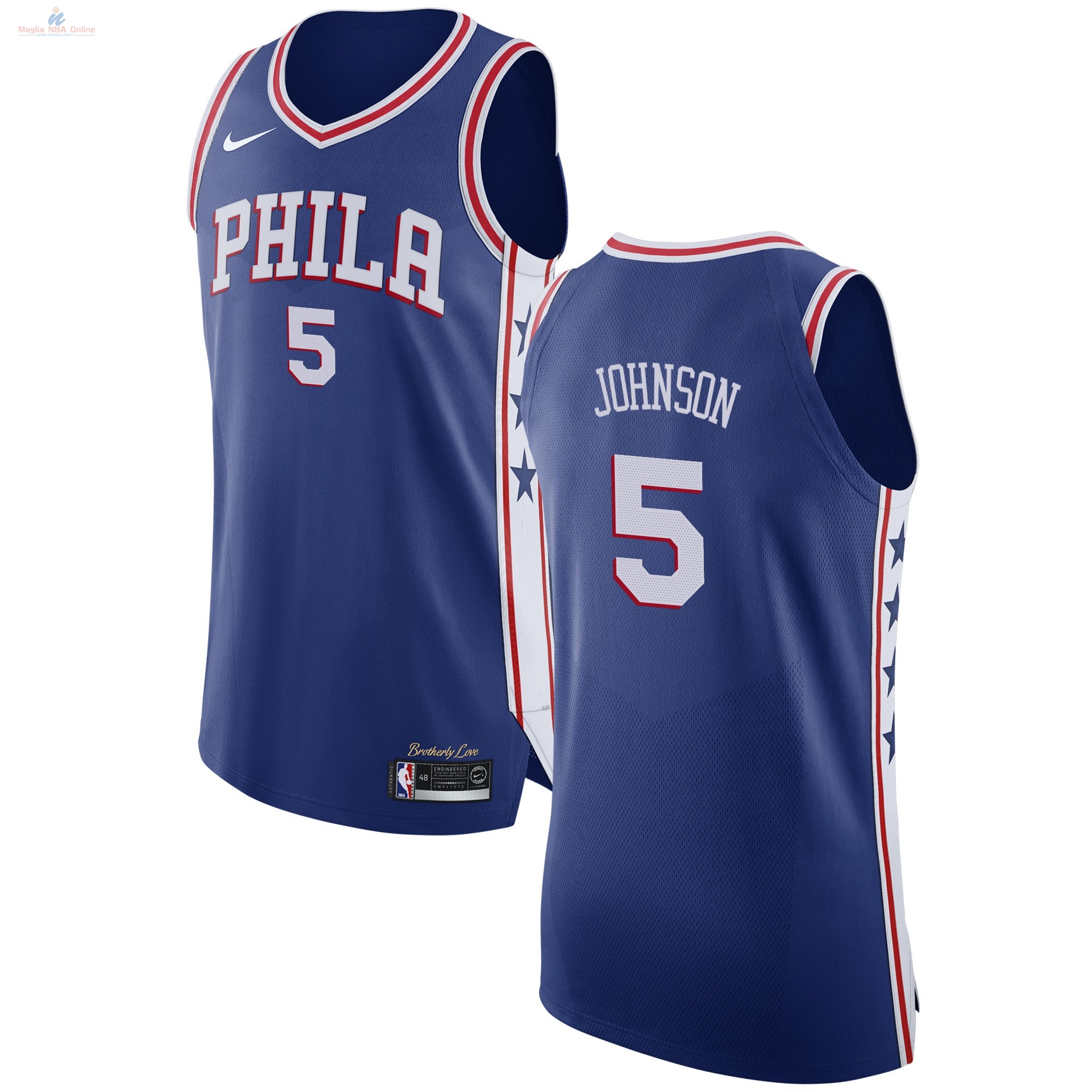 Acquista Maglia NBA Nike Philadelphia Sixers #5 Amir Johnson Blu