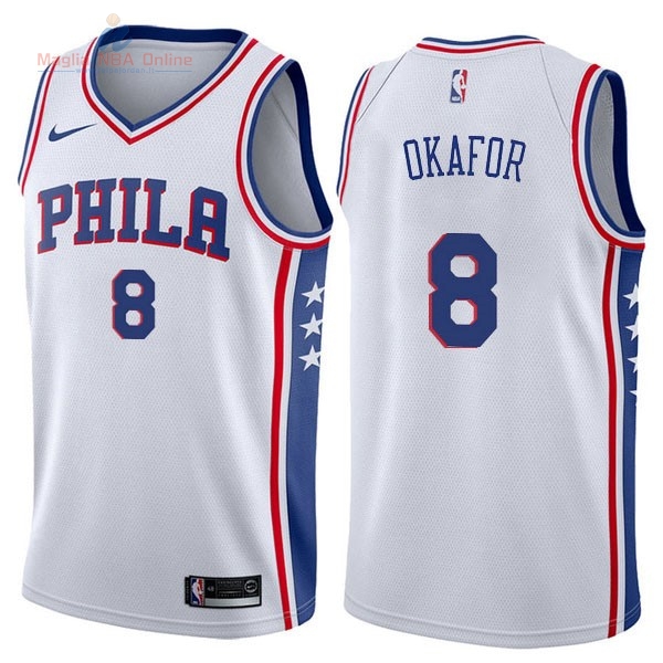 Acquista Maglia NBA Nike Philadelphia Sixers #8 Jahlil Okafor Bianco Association
