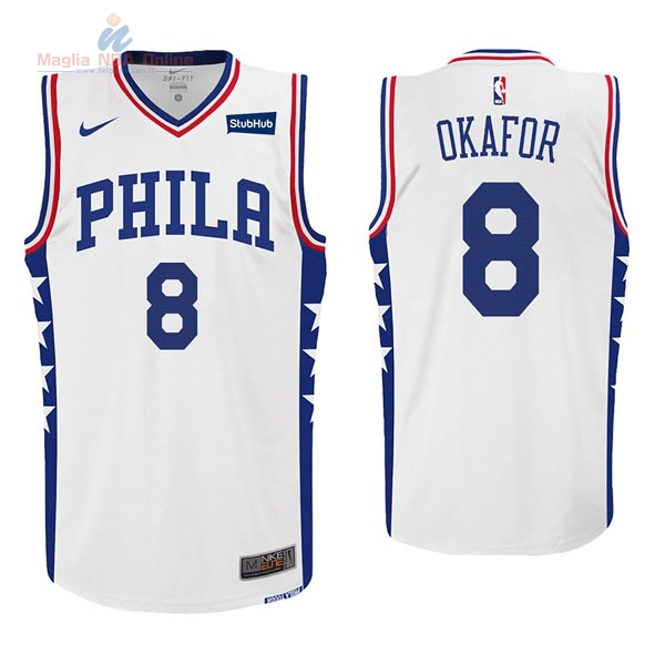 Acquista Maglia NBA Nike Philadelphia Sixers #8 Jahlil Okafor Bianco