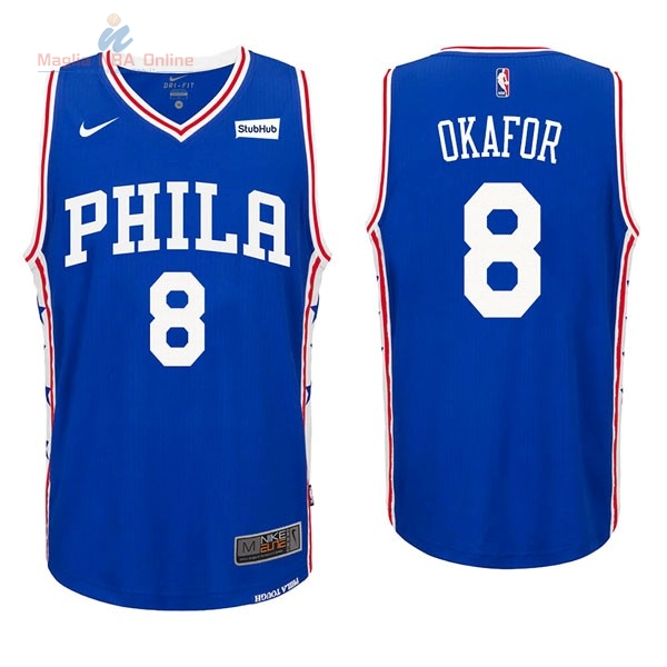 Acquista Maglia NBA Nike Philadelphia Sixers #8 Jahlil Okafor Blu