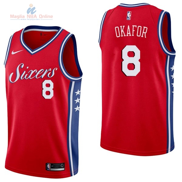 Acquista Maglia NBA Nike Philadelphia Sixers #8 Jahlil Okafor Rosso Statement