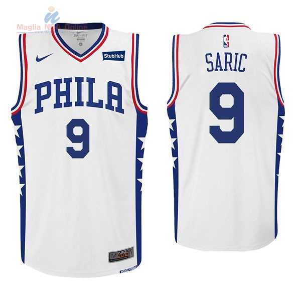 Acquista Maglia NBA Nike Philadelphia Sixers #9 Dario Saric Bianco