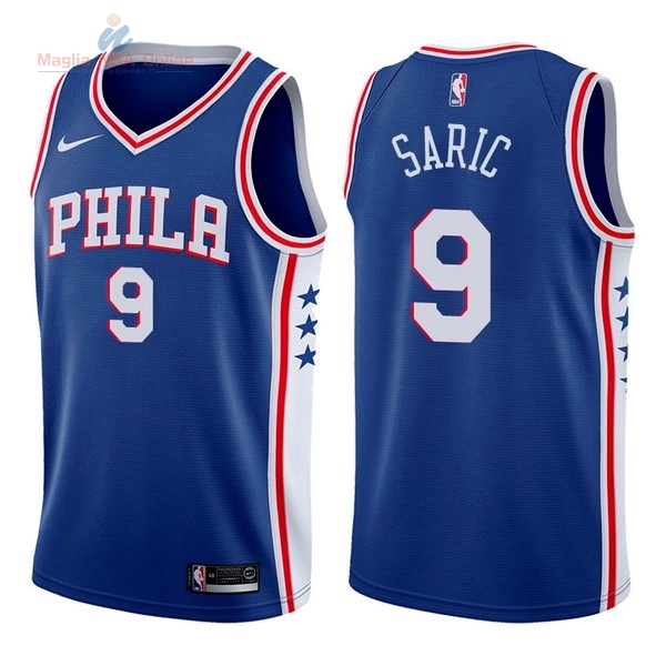 Acquista Maglia NBA Nike Philadelphia Sixers #9 Dario Saric Blu Icon