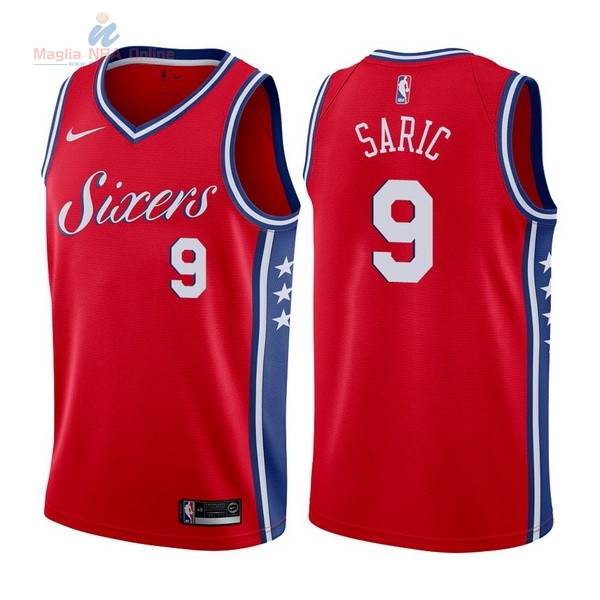 Acquista Maglia NBA Nike Philadelphia Sixers #9 Dario Saric Rosso Statement