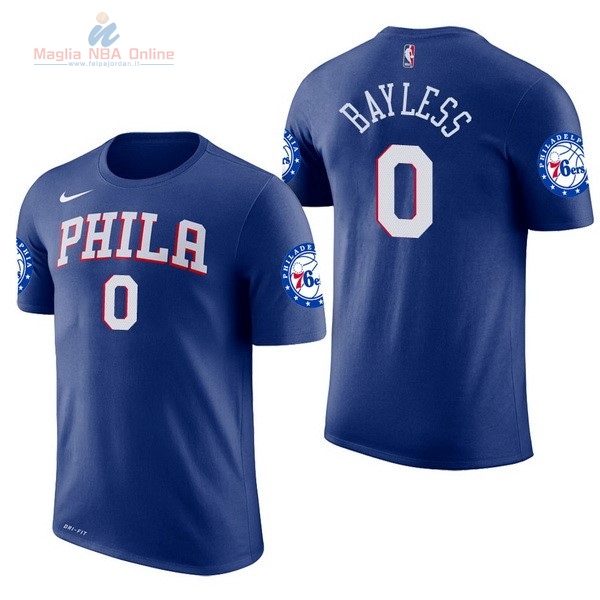 Acquista Maglia NBA Nike Philadelphia Sixers Manica Corta #0 Jerryd Bayless Blu