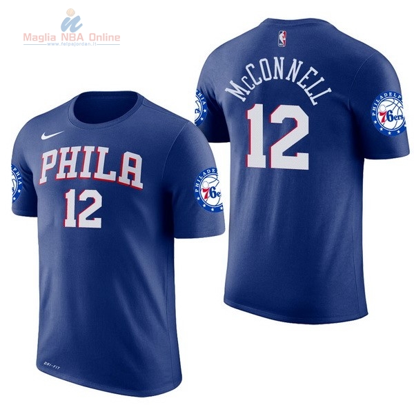 Acquista Maglia NBA Nike Philadelphia Sixers Manica Corta #12 T.J. McConnell Blu