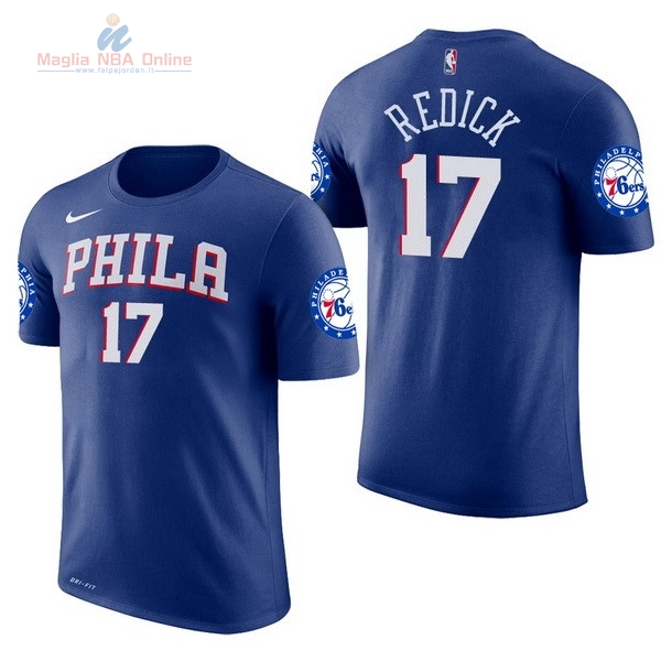 Acquista Maglia NBA Nike Philadelphia Sixers Manica Corta #17 J.J. Redick Blu