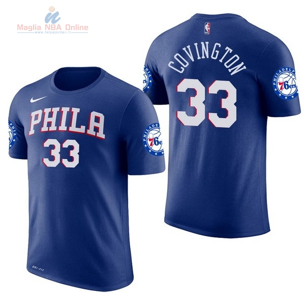 Acquista Maglia NBA Nike Philadelphia Sixers Manica Corta #33 Robert Covington Blu