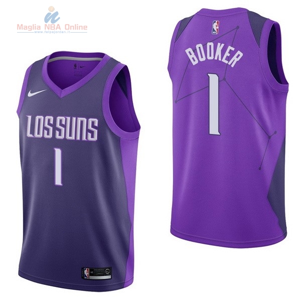 Acquista Maglia NBA Nike Phoenix Suns #1 Devin Booker Nike Porpora Città