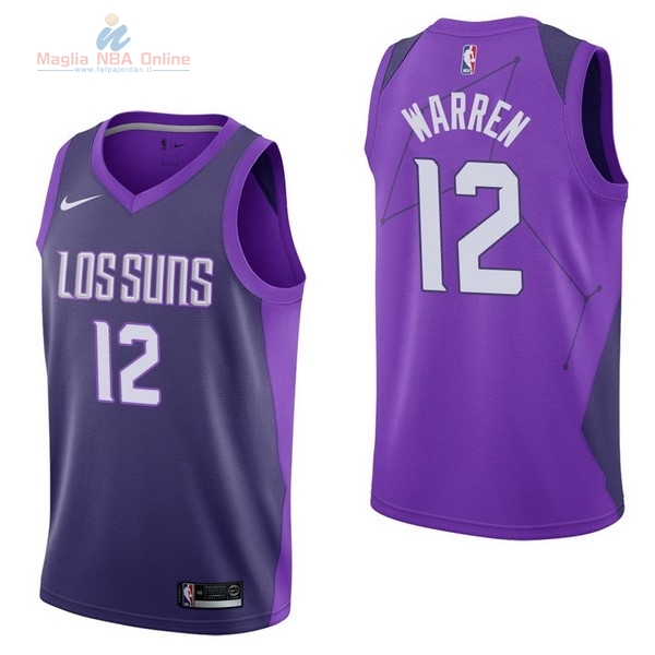 Acquista Maglia NBA Nike Phoenix Suns #12 T.J. Warren Nike Porpora Città