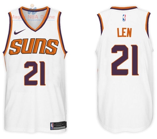 Acquista Maglia NBA Nike Phoenix Suns #21 Alex Len Bianco Association