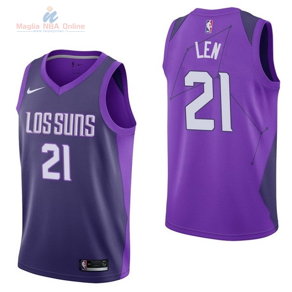 Acquista Maglia NBA Nike Phoenix Suns #21 Alex Len Nike Porpora Città