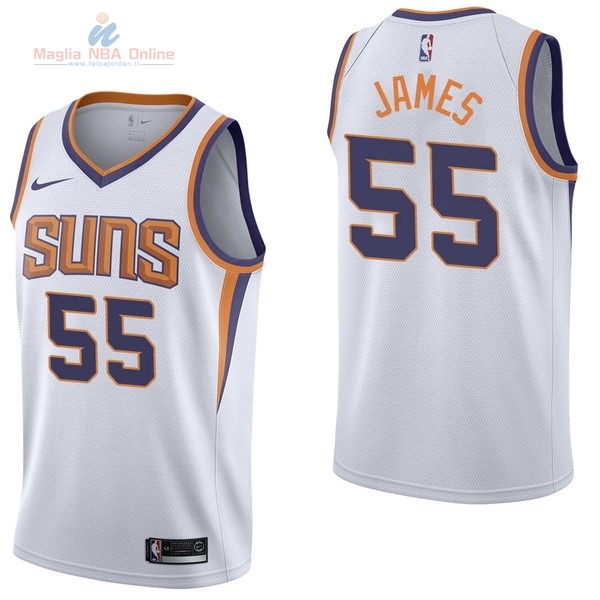 Acquista Maglia NBA Nike Phoenix Suns #55 Mike James Bianco Association