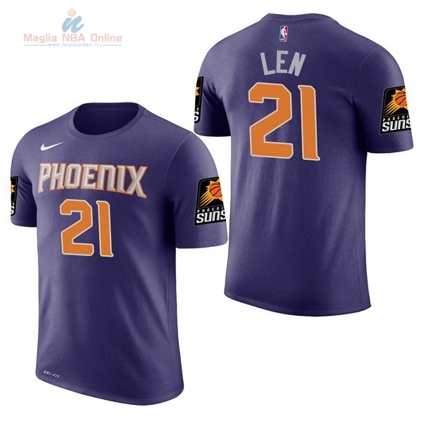 Acquista Maglia NBA Nike Phoenix Suns Manica Corta #21 Alex Len Porpora