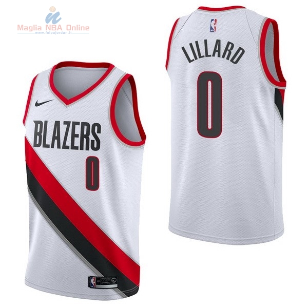 Acquista Maglia NBA Nike Portland Trail Blazers #0 Damian Lillard Bianco Association