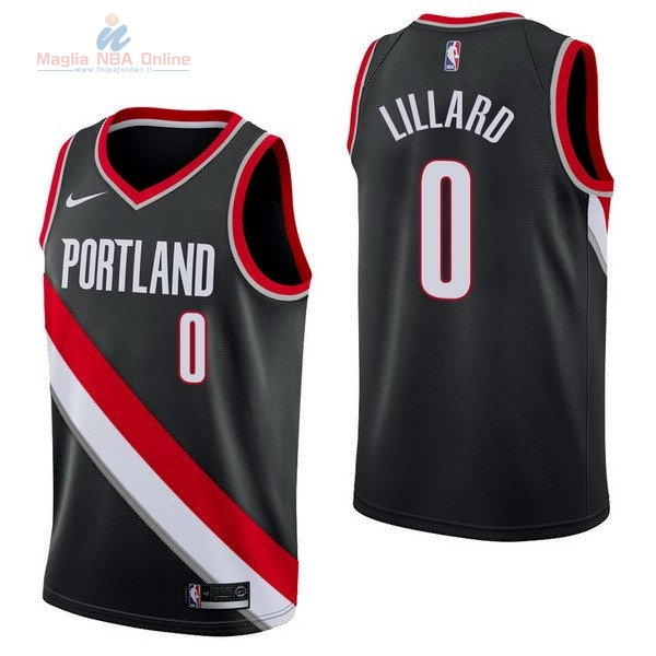 Acquista Maglia NBA Nike Portland Trail Blazers #0 Damian Lillard Nero Icon