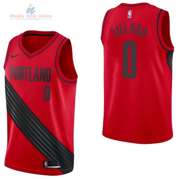 Acquista Maglia NBA Nike Portland Trail Blazers #0 Damian Lillard Rosso Statement