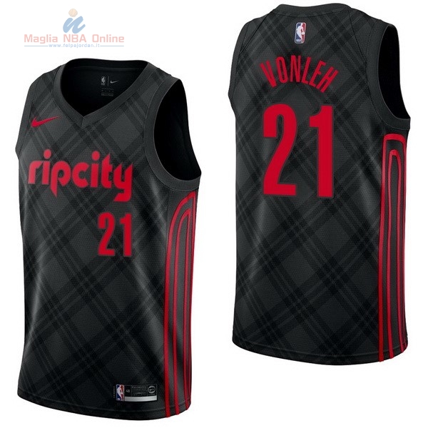 Acquista Maglia NBA Nike Portland Trail Blazers #21 Noah Vonleh Nike Nero Città
