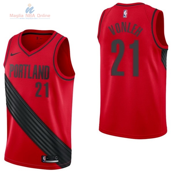 Acquista Maglia NBA Nike Portland Trail Blazers #21 Noah Vonleh Rosso Statement