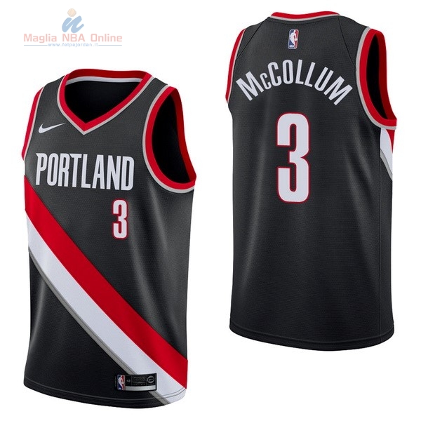 Acquista Maglia NBA Nike Portland Trail Blazers #3 C.J. McCollum Nero Icon