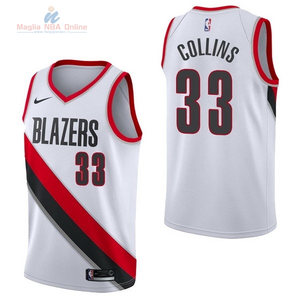 Acquista Maglia NBA Nike Portland Trail Blazers #33 Zach Collins Bianco Association