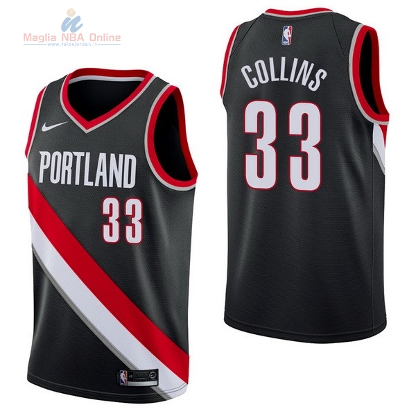 Acquista Maglia NBA Nike Portland Trail Blazers #33 Zach Collins Nero Icon