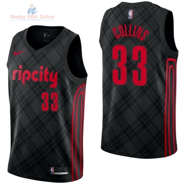 Acquista Maglia NBA Nike Portland Trail Blazers #33 Zach Collins Nike Nero Città