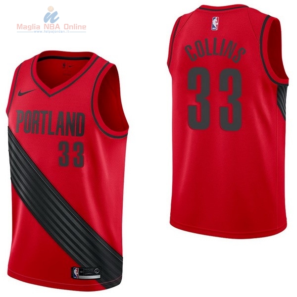 Acquista Maglia NBA Nike Portland Trail Blazers #33 Zach Collins Rosso Statement