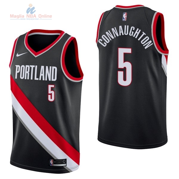 Acquista Maglia NBA Nike Portland Trail Blazers #5 Pat Connaughton Nero Icon
