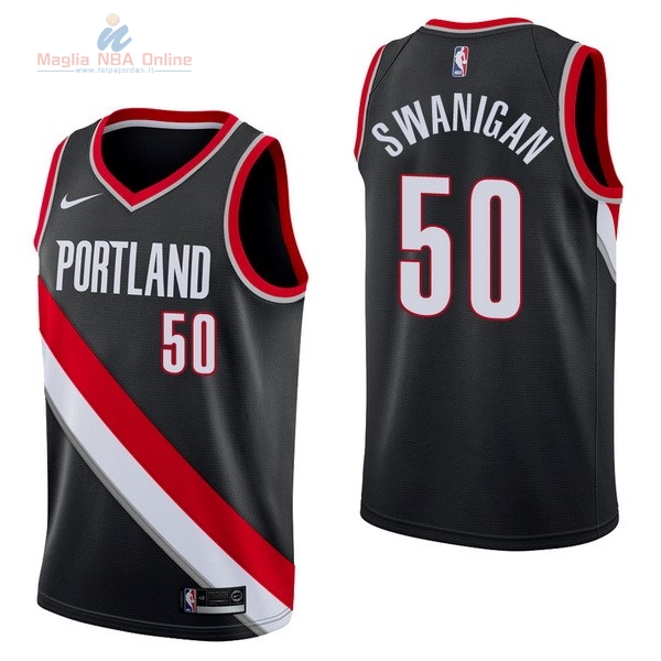Acquista Maglia NBA Nike Portland Trail Blazers #50 Caleb Swanigan Nero Icon