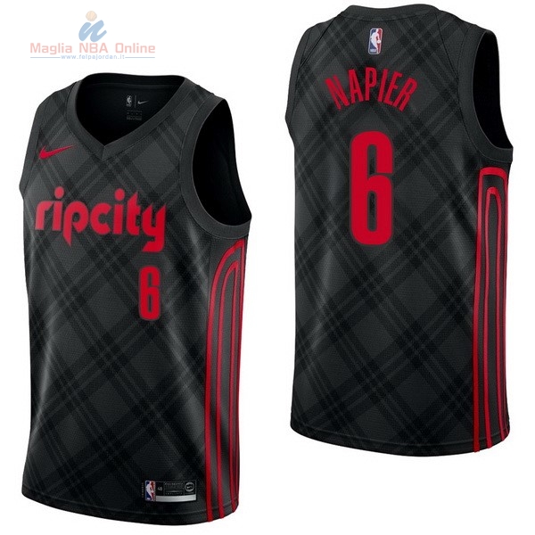 Acquista Maglia NBA Nike Portland Trail Blazers #6 Shabazz Napier Nike Nero Città
