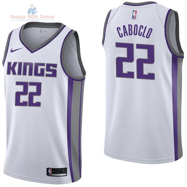 Acquista Maglia NBA Nike Sacramento Kings #22 Marroneo Caboclo Bianco Association