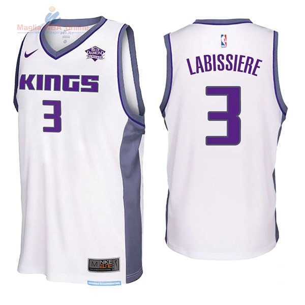 Acquista Maglia NBA Nike Sacramento Kings #3 Skal Llabissiere Bianco