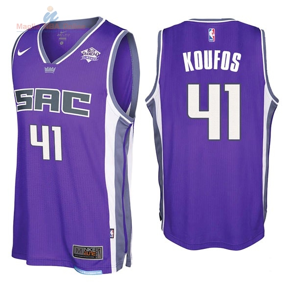 Acquista Maglia NBA Nike Sacramento Kings #41 Kosta Koufos Porpora